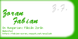 zoran fabian business card