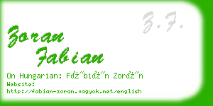 zoran fabian business card